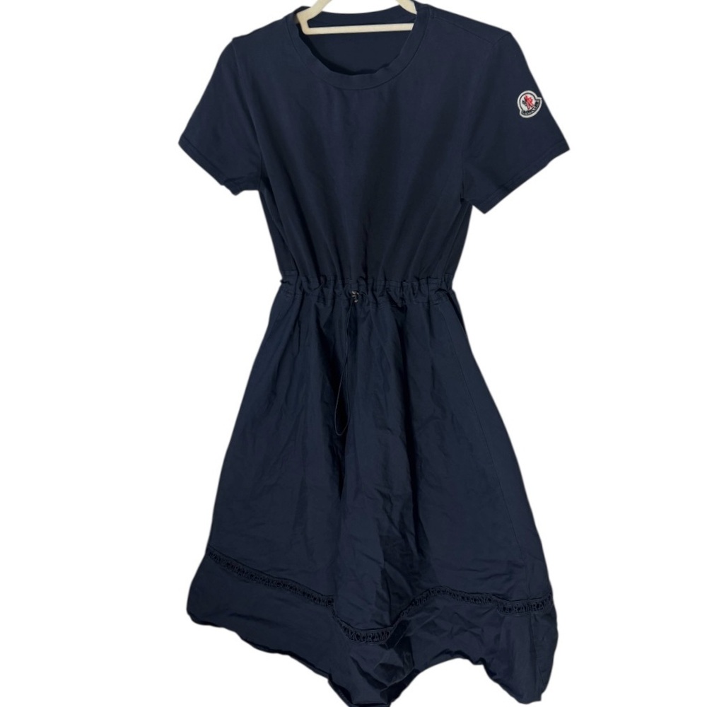 Moncler A-Line Crew Neck Knee-Length Dress in Navy in GUC, Size XS - Picture 6 of 8